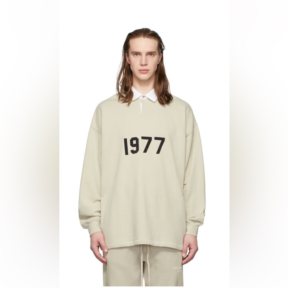 Fear of God Essentials Beige 1977 Rugby Polo